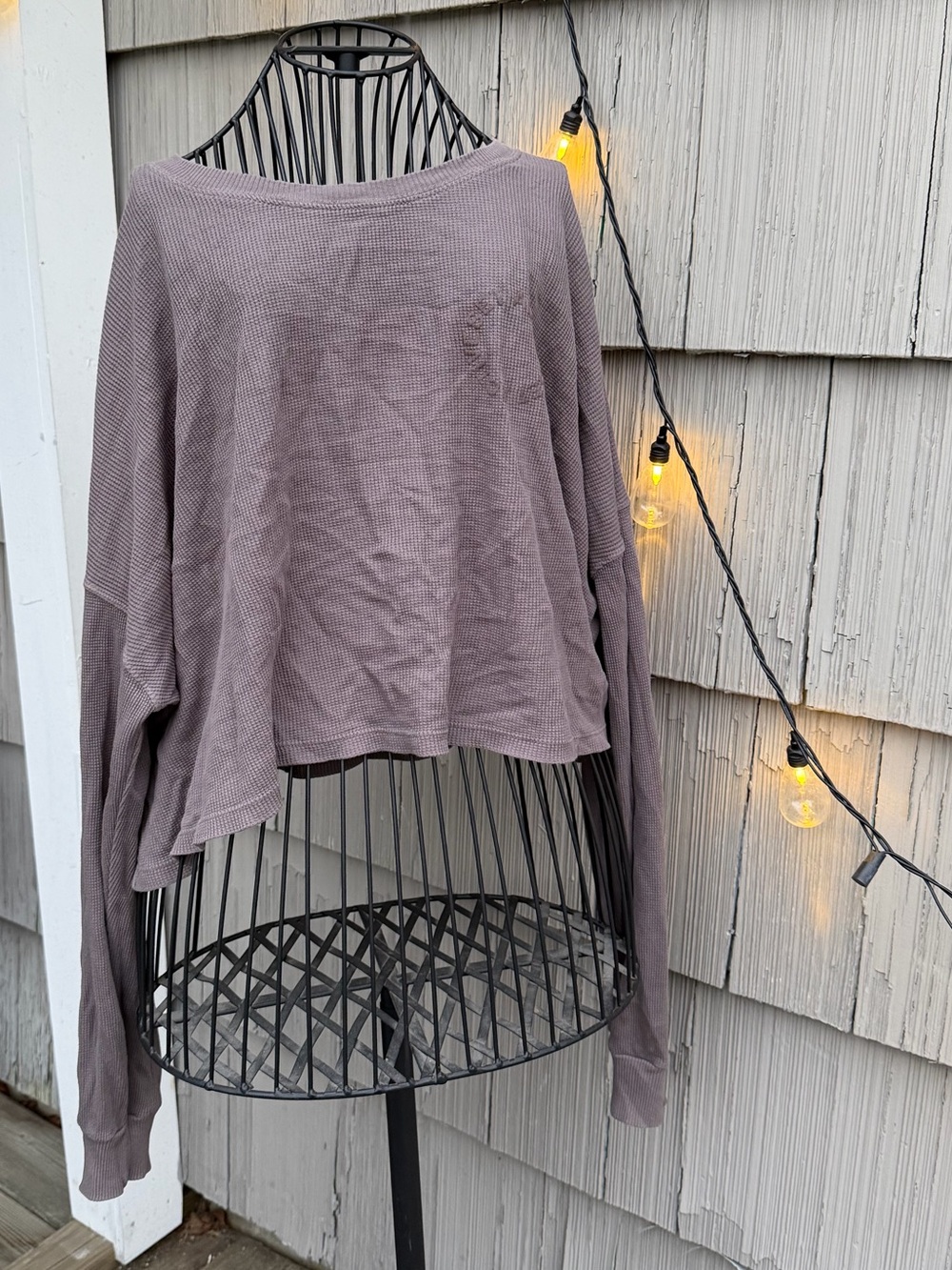 SET Active Cropped Long-Sleeve Top in Mauve